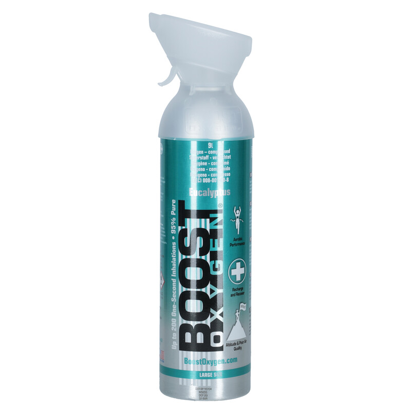 Kyslíková fľaša s náustkom Boost Oxygen Eucalyptus, 9 l