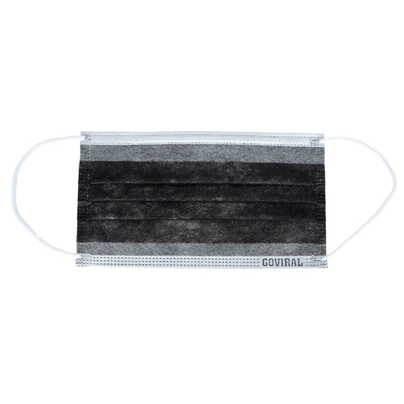 Rúška na tvár s gumičkou – chirurgické sivočierne, 50 ks