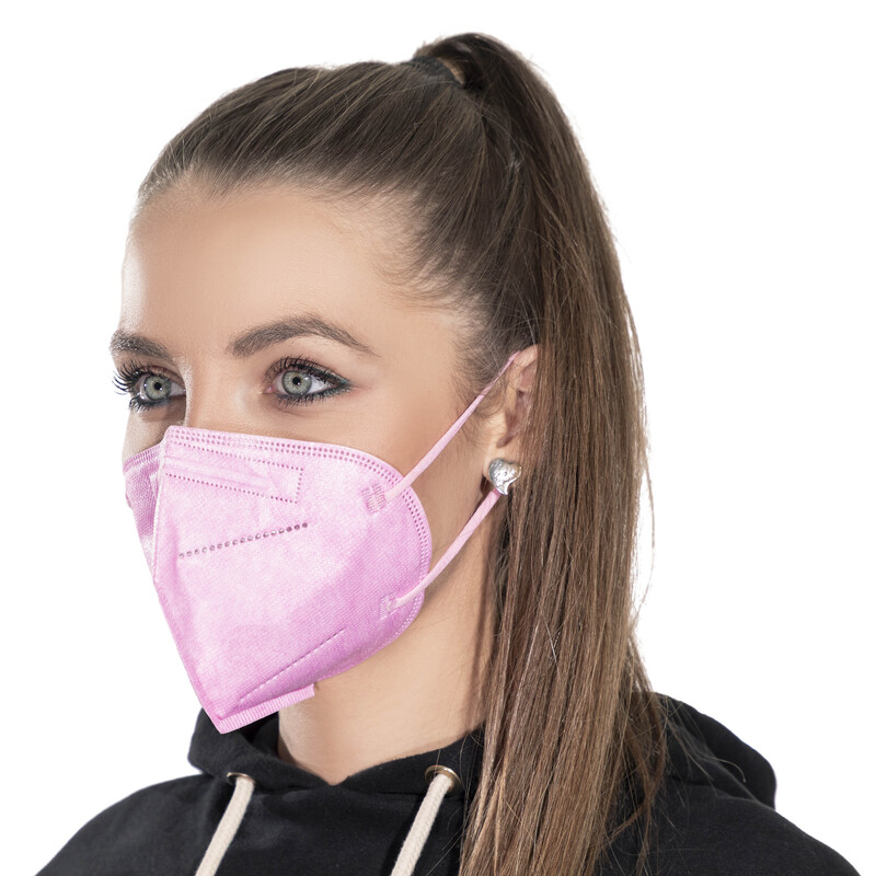 Respirátor FFP2 bez výdychového ventilu, ružový