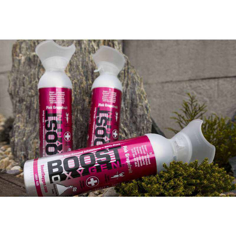 Kyslíková fľaša s náustkom Boost Oxygen Pink Grapefruit, 9 l