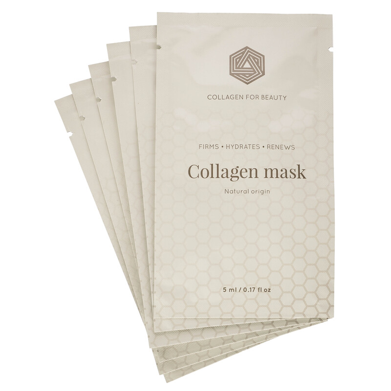 Kolagénová bielkovinová maska Collagen For Beauty, 5 ml + 5 ml zdarma