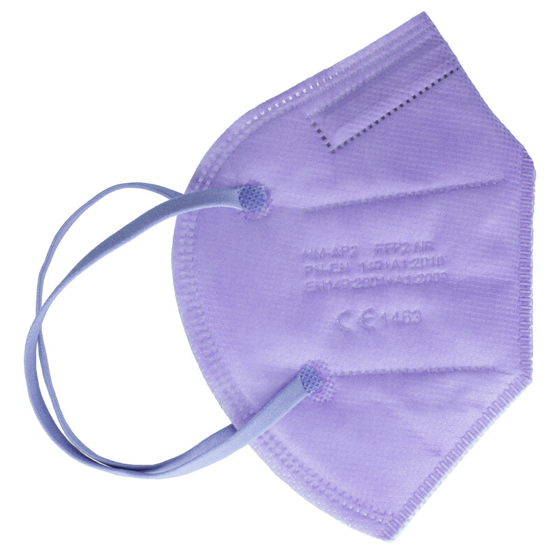 Detský respirátor FFP2 bez výdychového ventilu, fialový