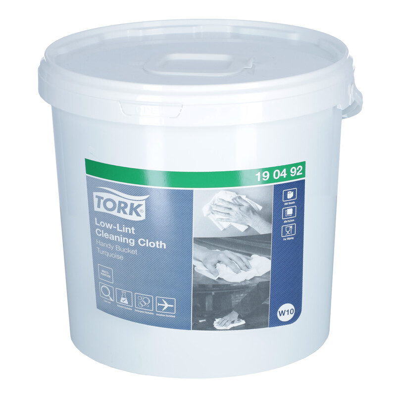 Čistiace utierky vo vedierku so stredovým odvíjaním Tork Low-Lint (W10), 200 útržkov