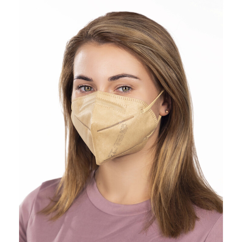 Respirátor FFP2 bez výdychového ventilu, béžový