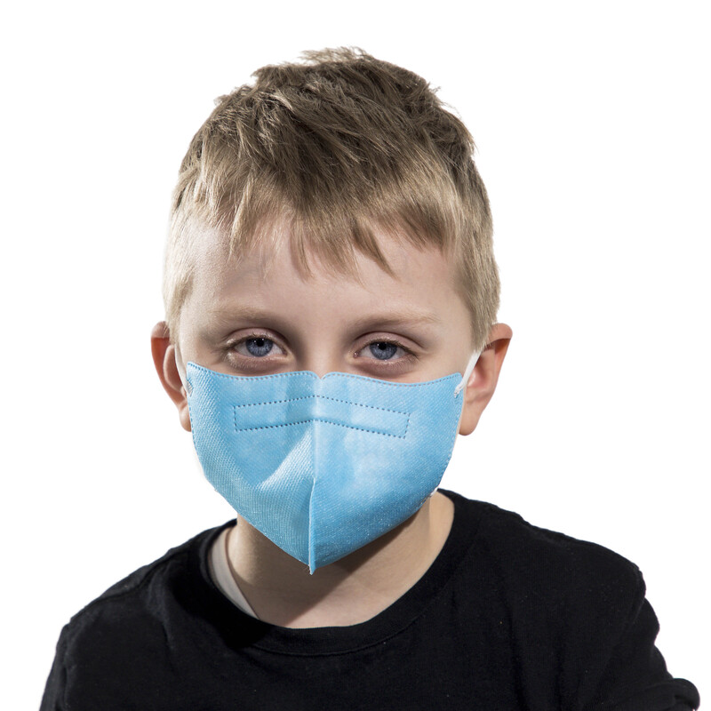 Detský respirátor FFP2 bez výdychového ventilu, modrý
