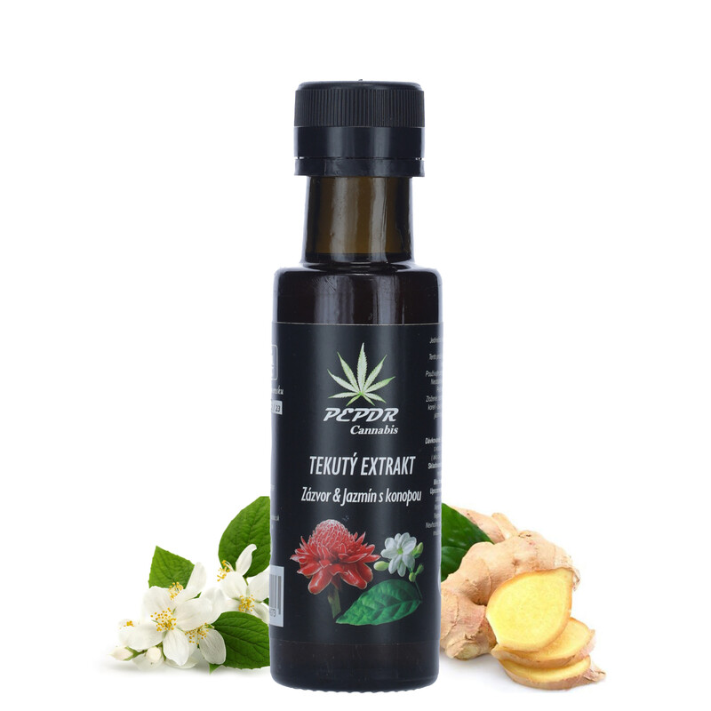 Tekutý extrakt zázvor a jazmín s konopou, 100 ml