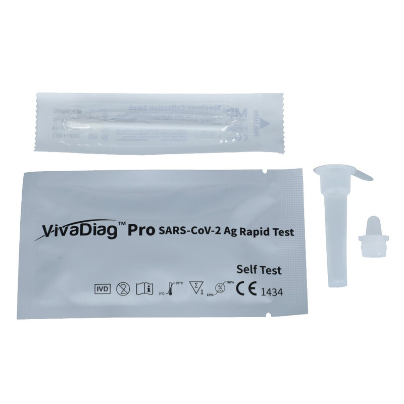 VivaDiag Antigénový certifikovaný samotest – self test zo špičky nosa na COVID-19, 5 ks