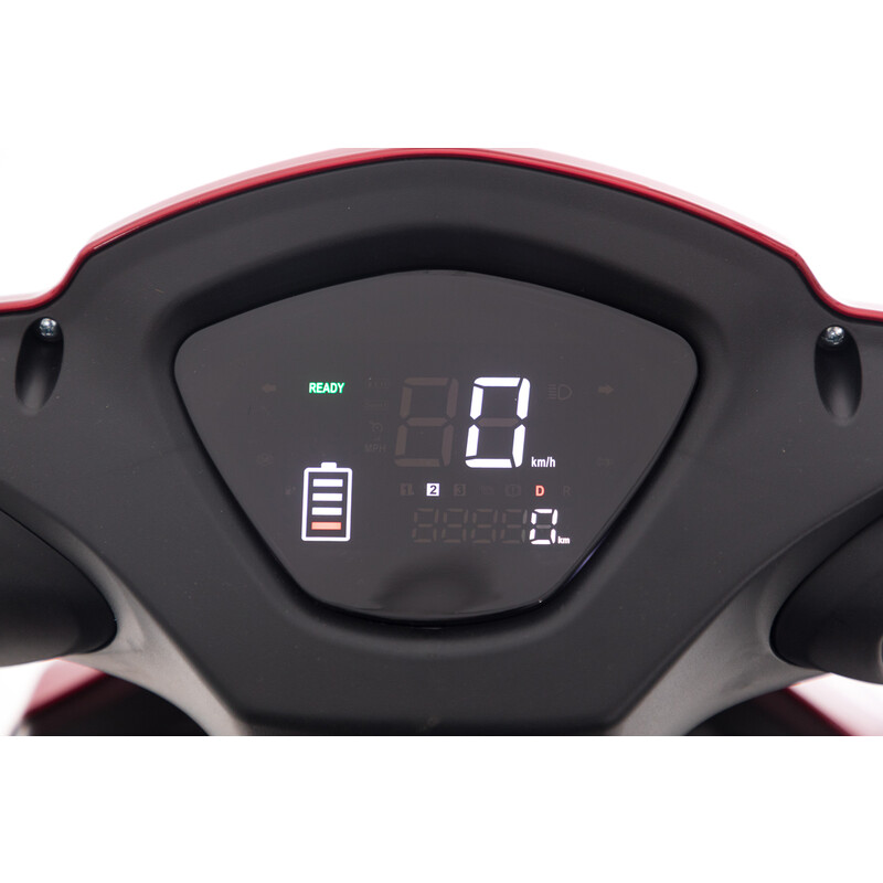 Elektrický trojkolesový skúter CHAMPION pre seniorov – výkonný 1000 W motor, červený