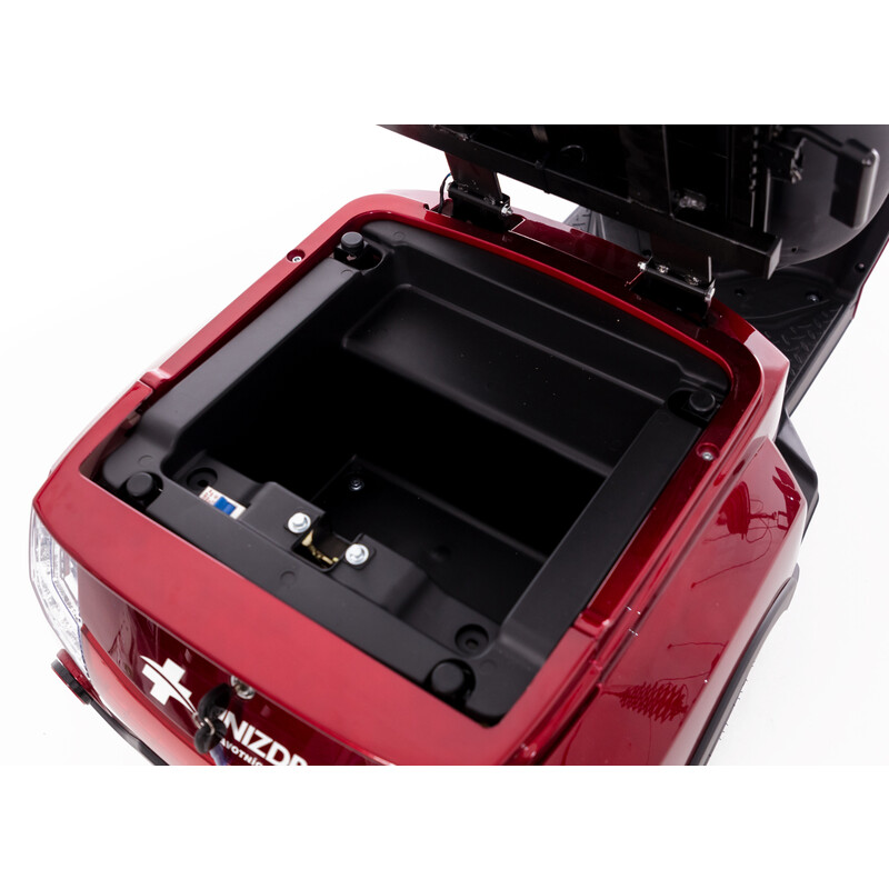 Elektrický trojkolesový skúter CHAMPION pre seniorov a imobilných – výkonný 1000 W motor, červený