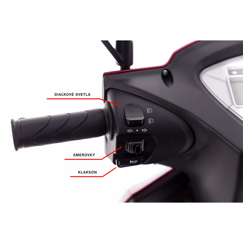 Elektrický trojkolesový skúter CHAMPION pre seniorov a imobilných – výkonný 1000 W motor, červený