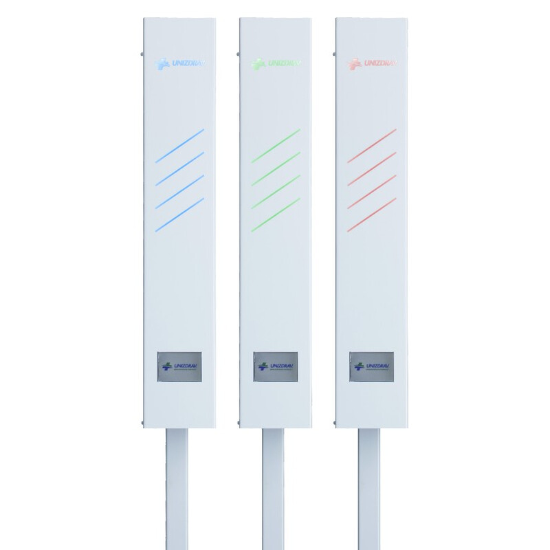 Germicídny žiarič UNIZDRAV s displejom uzavretý mobilný – biele vyhotovenie