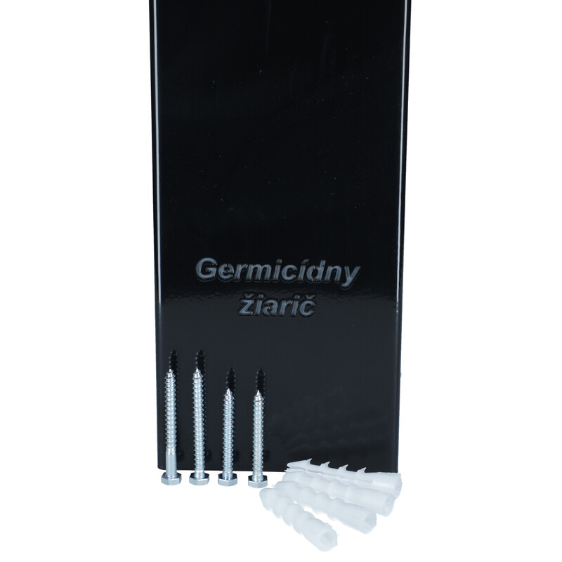 Germicídny žiarič UNIZDRAV uzavretý nástenný – čierne vyhotovenie