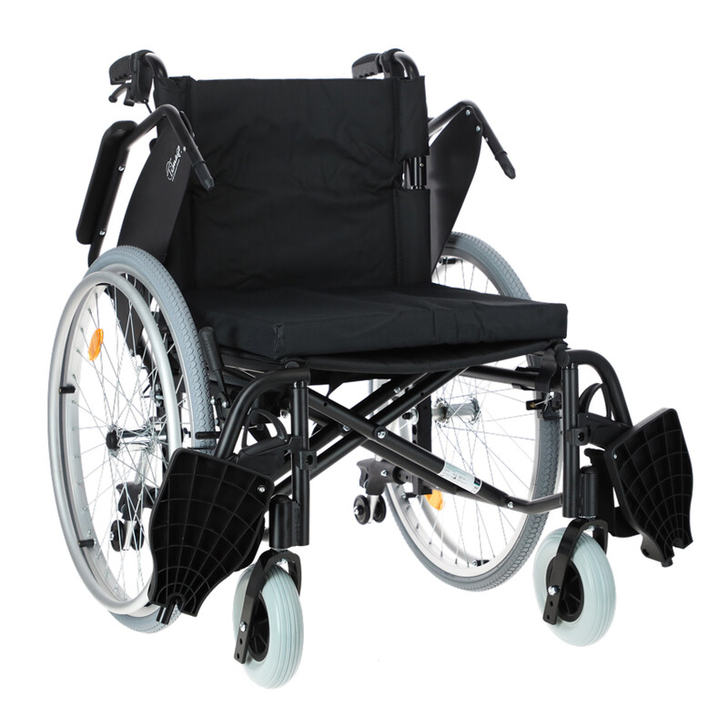 Invalidný vozík odľahčený s brzdami pre doprovod