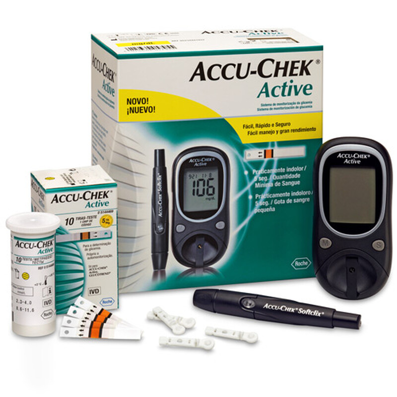 Glukomer Accu-Chek Active - BEZ TESTOVACÍCH PRÚŽKOV A LANCIET