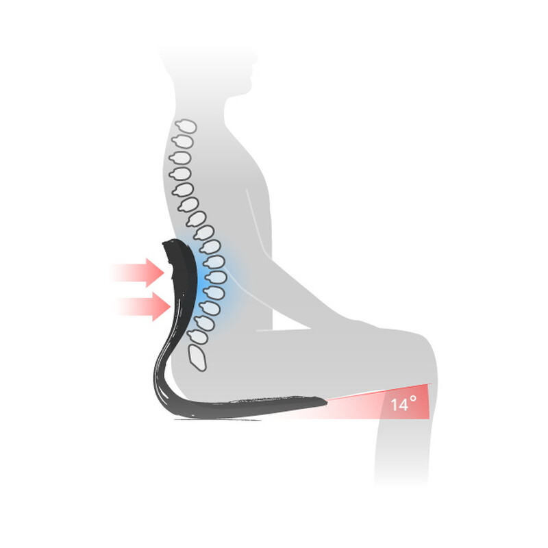 Ergonomická opierka na správne držanie tela Curble Chair Wider, sivá