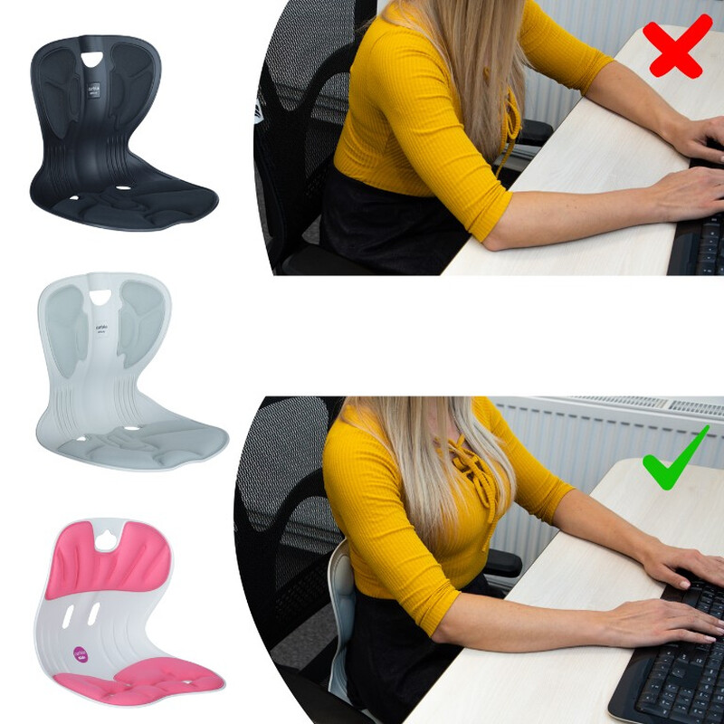 Ergonomická opierka na správne držanie tela Curble Chair Wider, sivá