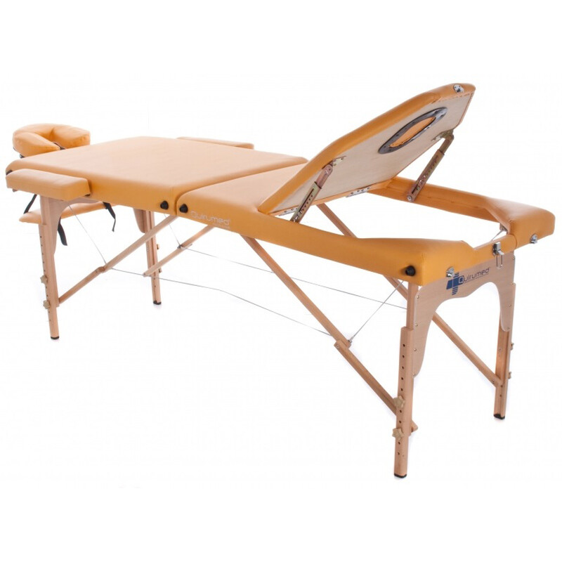 Drevené masážne lehátko - polohovacie, biele