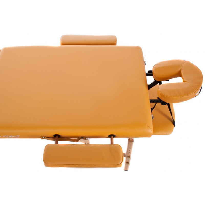 Drevené masážne lehátko - polohovacie, červené