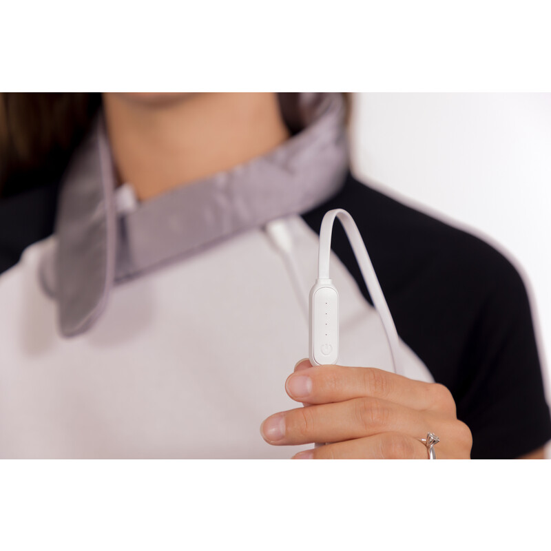 Vyhrievací USB golier na krk s powerbankou, sivý – grafénová technológia