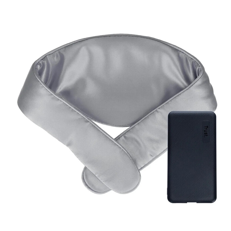 Vyhrievací USB golier na krk s powerbankou, sivý – grafénová technológia