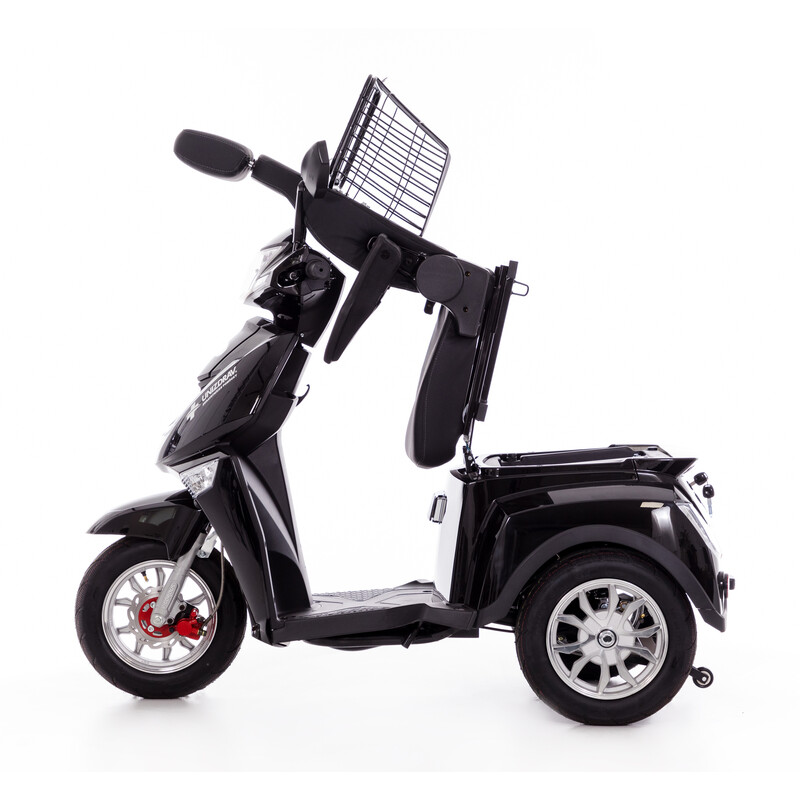 Elektrický trojkolesový skúter CHAMPION pre seniorov a imobilných – výkonný 1000 W motor, čierny