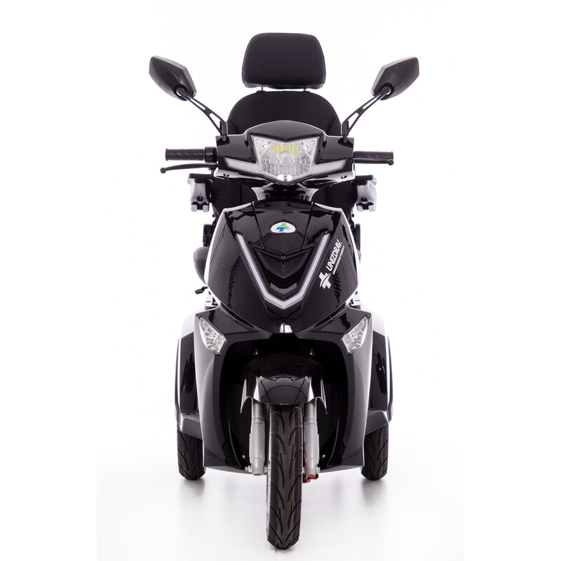 Elektrický trojkolesový skúter CHAMPION pre seniorov a imobilných – výkonný 1000 W motor, čierny