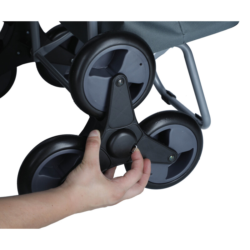 Nákupná taška na kolieskach, sivá