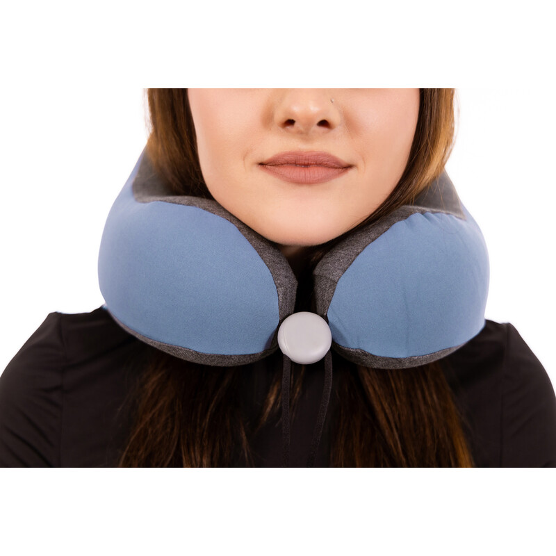 Cestovný ergonomický vankúš z pamäťovej peny, modrý