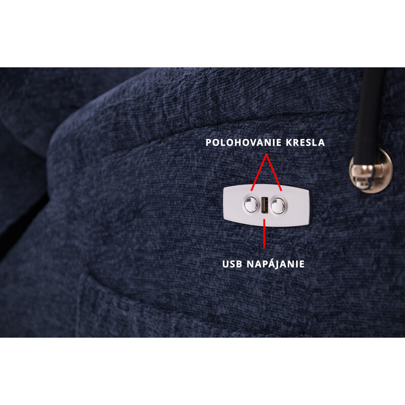 Štýlové relaxačné polohovacie kreslo TRENDY - modré