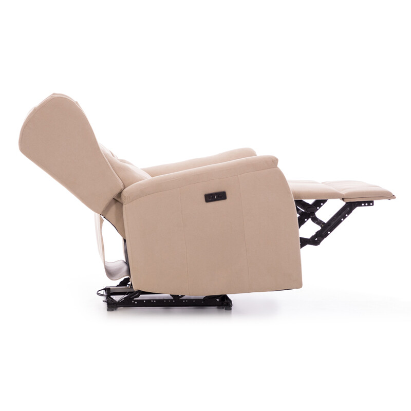 Relaxačné polohovacie kreslo COMFORT Ušiak, béžová látka