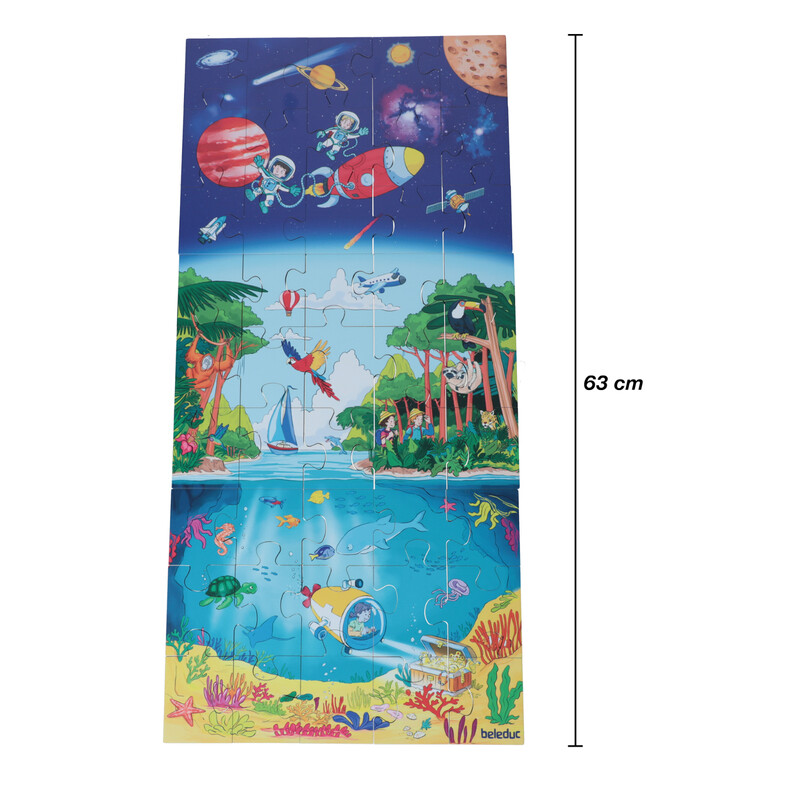Edukačné podlahové puzzle Z morských hlbín do vesmíru od Beleduc