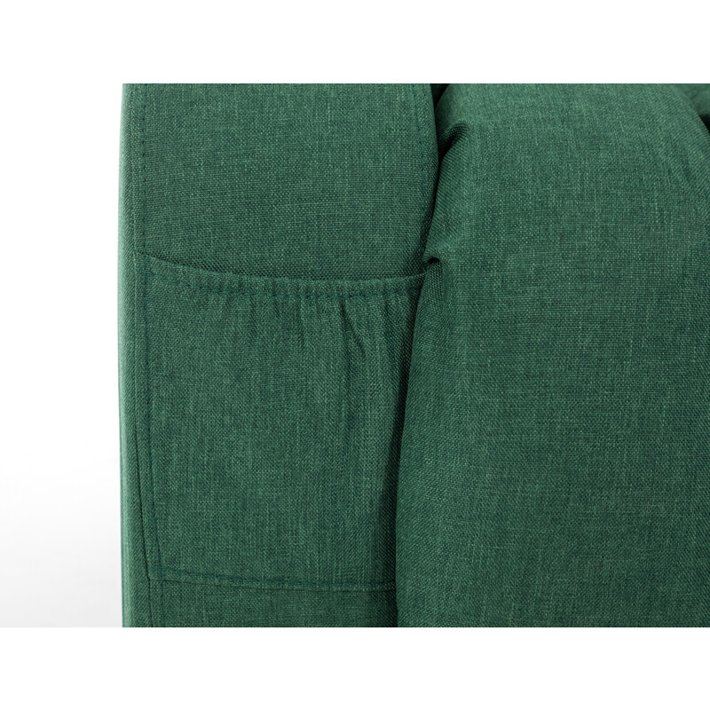 Relaxačné polohovacie kreslo, smaragdovo-zelená látka - ZLÉ PREŠITIE NA PRAVEJ STRANE