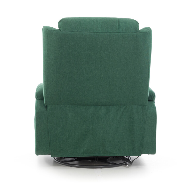Relaxačné polohovacie kreslo, smaragdovo-zelená látka - ZLÉ PREŠITIE NA PRAVEJ STRANE