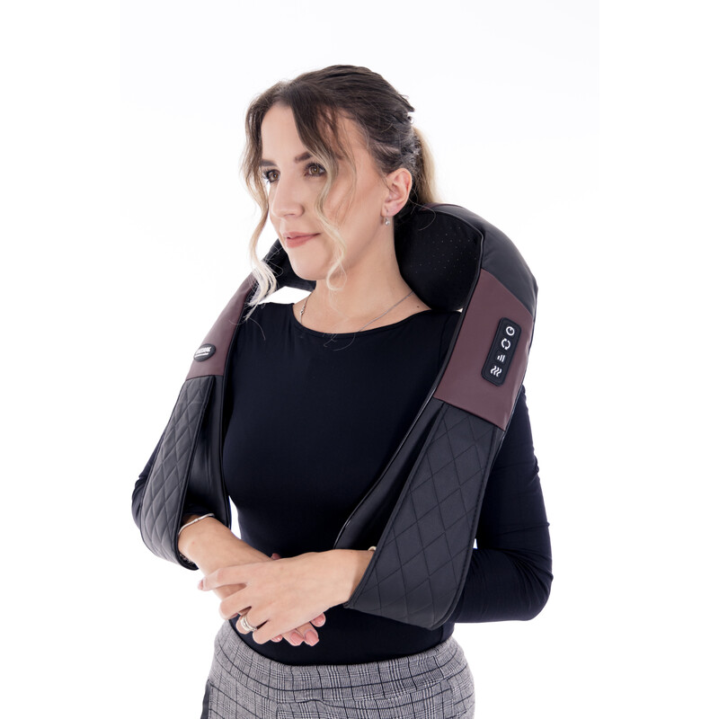 Masážny Shiatsu golier na krk a ramená UNIZDRAV + cestovná taška - POŠKODENÝ PÔVODNÝ OBAL