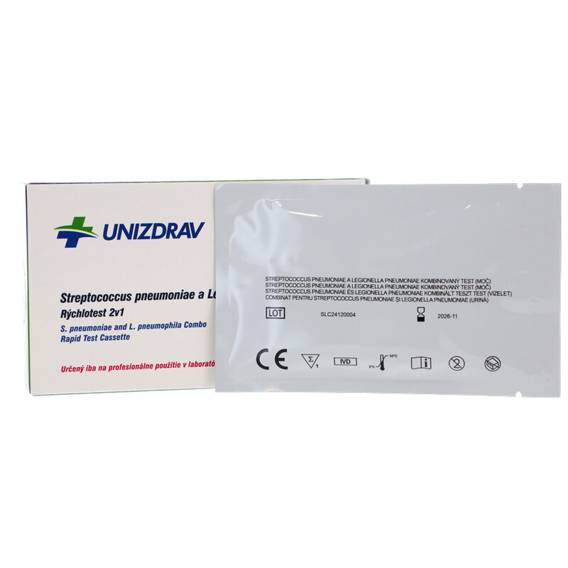 Rýchlotest 2v1 na Streptococcus pneumoniae a Legionella pneumoniae, 1ks