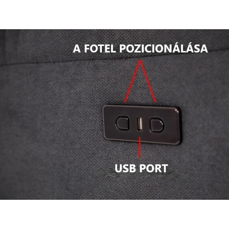Relaxačné polohovacie kreslo COMFORT - antracitová látka - BEZ PÔVODNÉHO OBALU