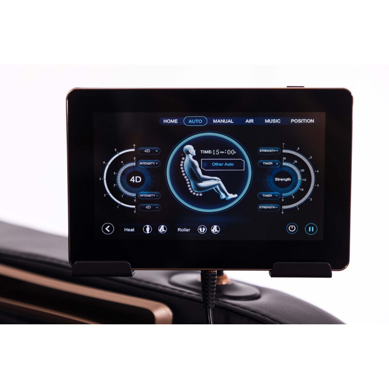 Masážne elektrické kreslo LUX 4D MASSAGER, modrozlaté (Zánovný kus)