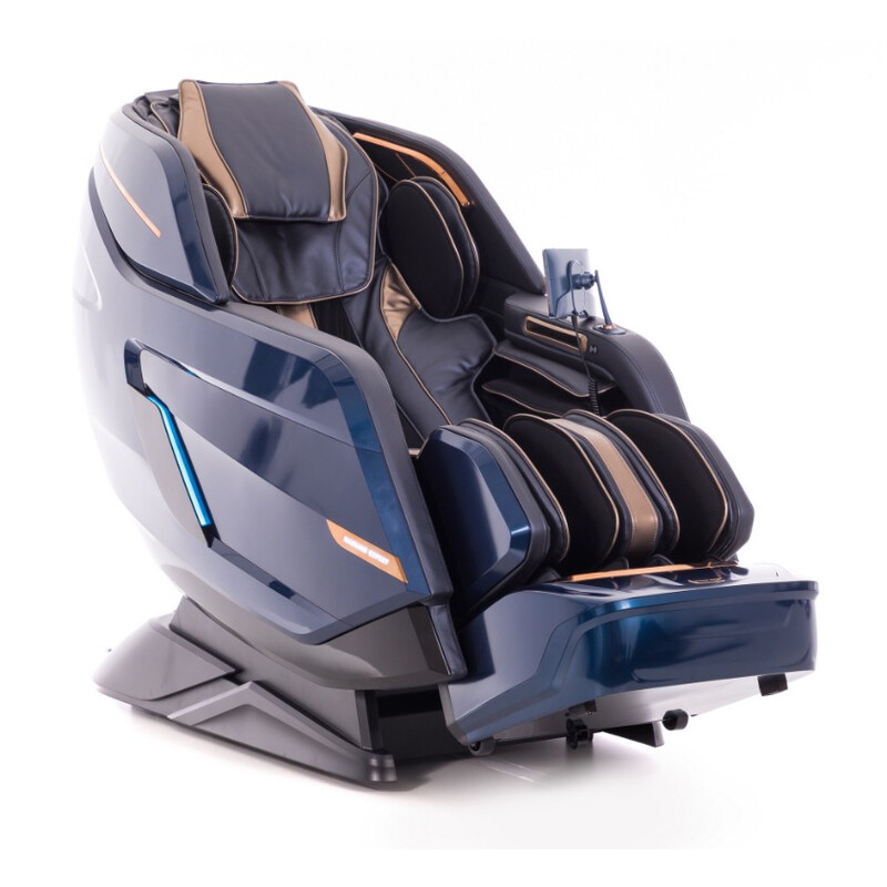 Masážne elektrické kreslo LUX 4D MASSAGER, modrozlaté (Používaný kus)