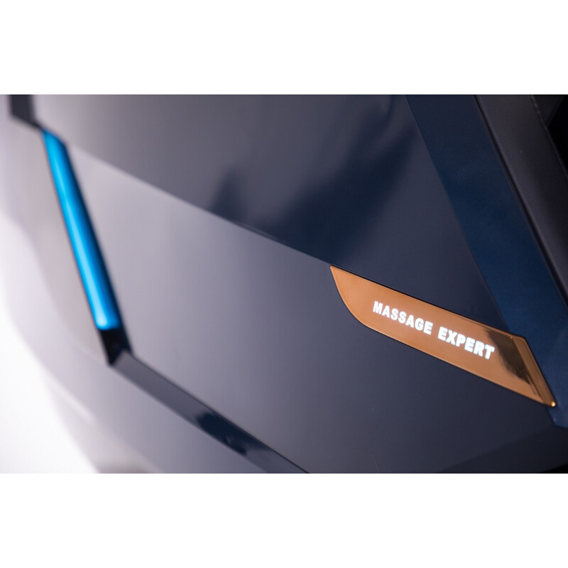 Masážne elektrické kreslo LUX 4D MASSAGER, modrozlaté - MIERNE ŠKRABANCE, VÝSTAVNÝ KUS