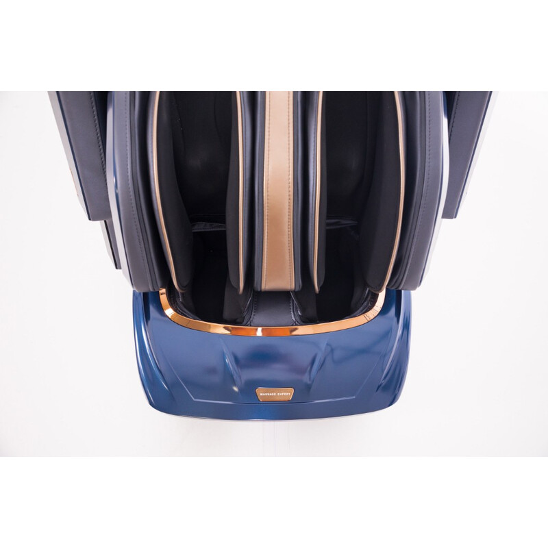 Masážne elektrické kreslo LUX 4D MASSAGER, modrozlaté (Zánovný kus)