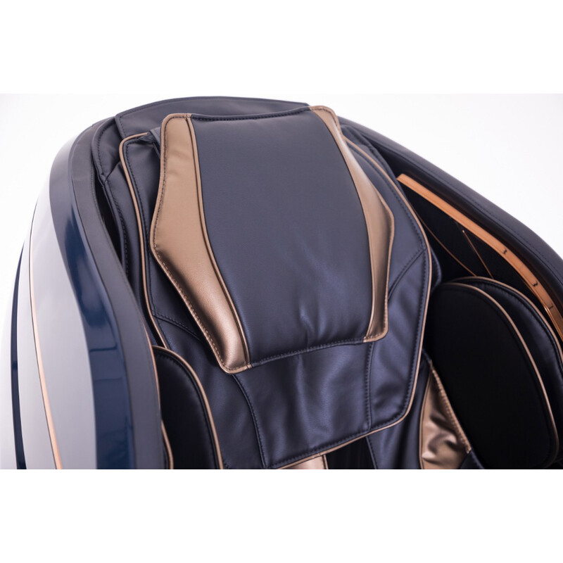 Masážne elektrické kreslo LUX 4D MASSAGER, modrozlaté (Používaný kus)