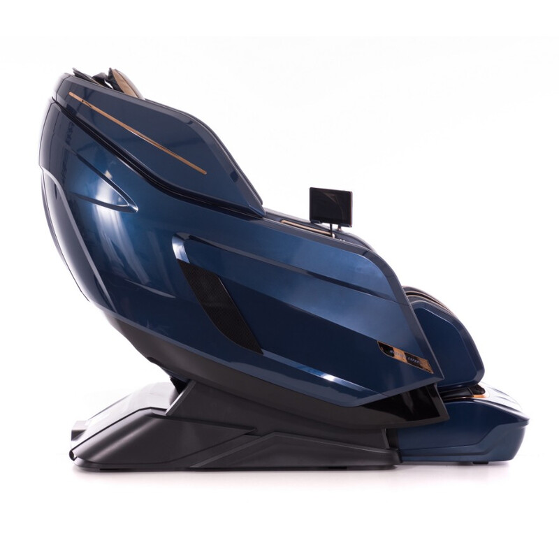 Masážne elektrické kreslo LUX 4D MASSAGER, modrozlaté (Zánovný kus)