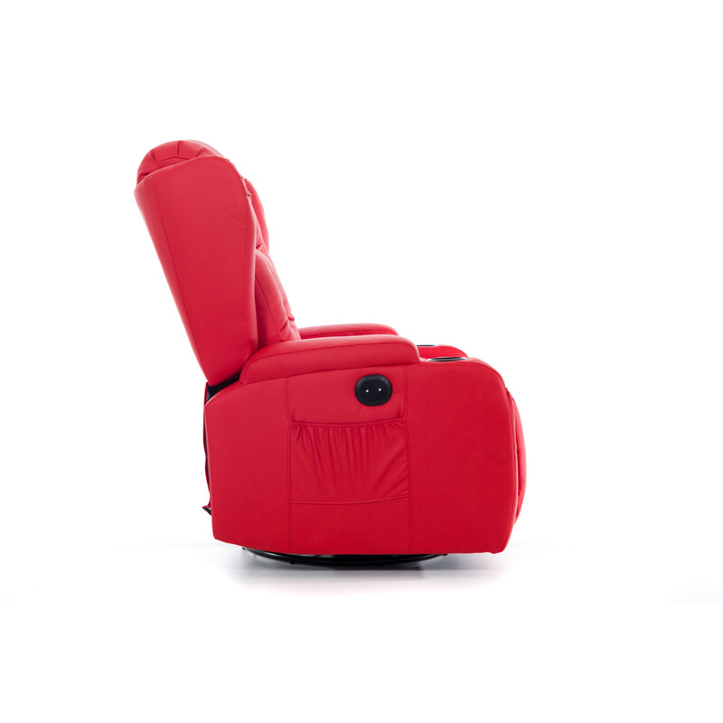 Relaxačné polohovacie kreslo, červená eko koža - DOPREDAJ PREVEDENIA