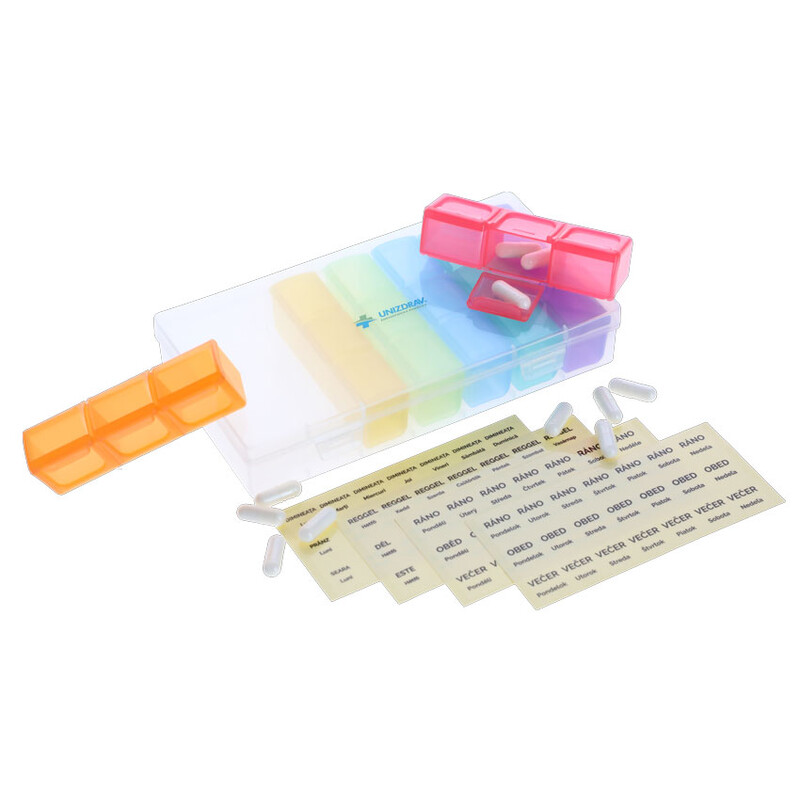 Dávkovač liekov UNIZDRAV - denný + týždenný