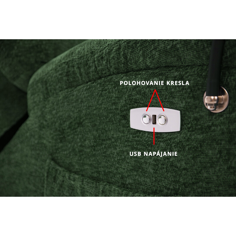 Štýlové relaxačné polohovacie kreslo TRENDY - zelené - POŠKODENÝ PÔVODNÝ OBAL