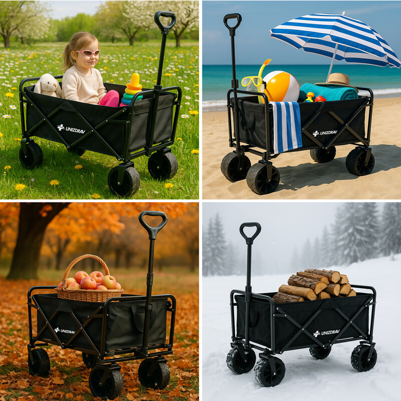 Skladací prepravný vozík UNIZDRAV s extra nosnosťou až 150 kg