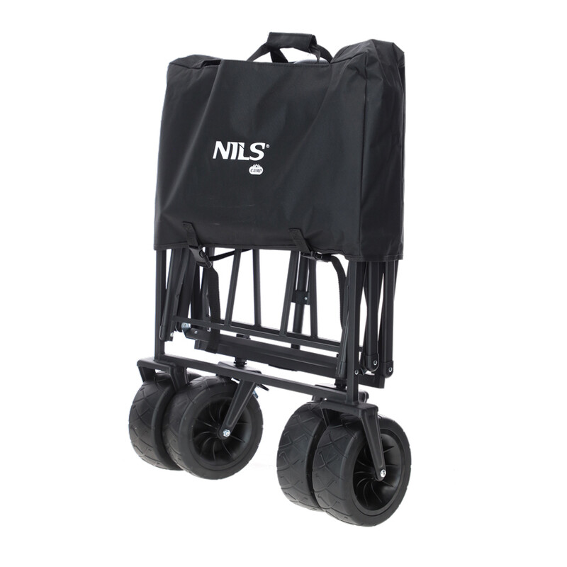 Skladací prepravný vozík s nosnosťou 90kg, čierny