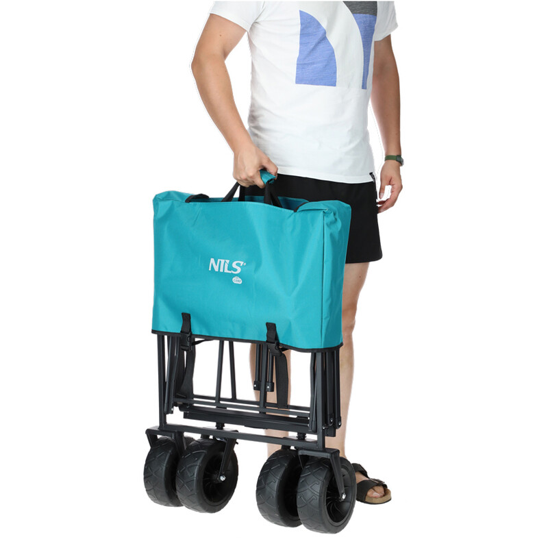 Skladací prepravný vozík s nosnosťou 90kg, tyrkysový