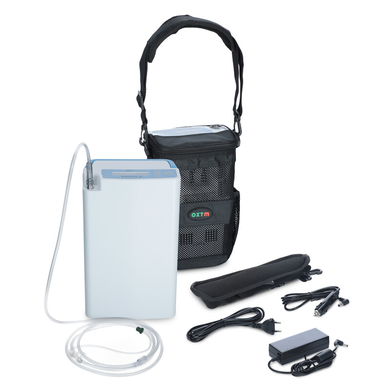 Prenosný kyslíkový koncentrátor Venus 5 - POŠKODENÝ PÔVODNÝ OBAL A  5 HODÍN POUŽÍVANÝ