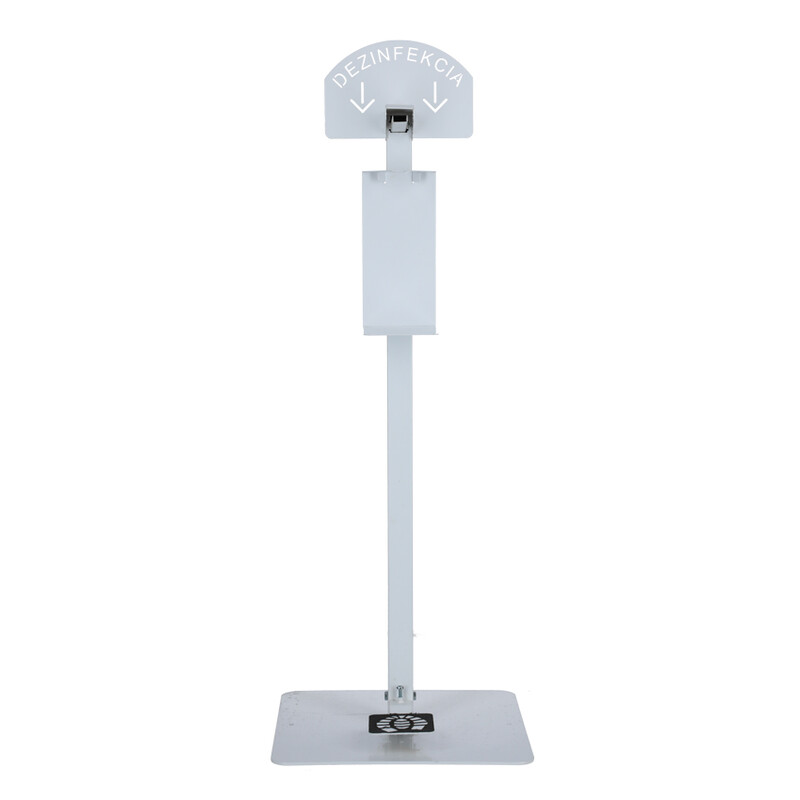 Stojan biely na dezinfekciu rúk, bez dezinfekcie, 110 cm
